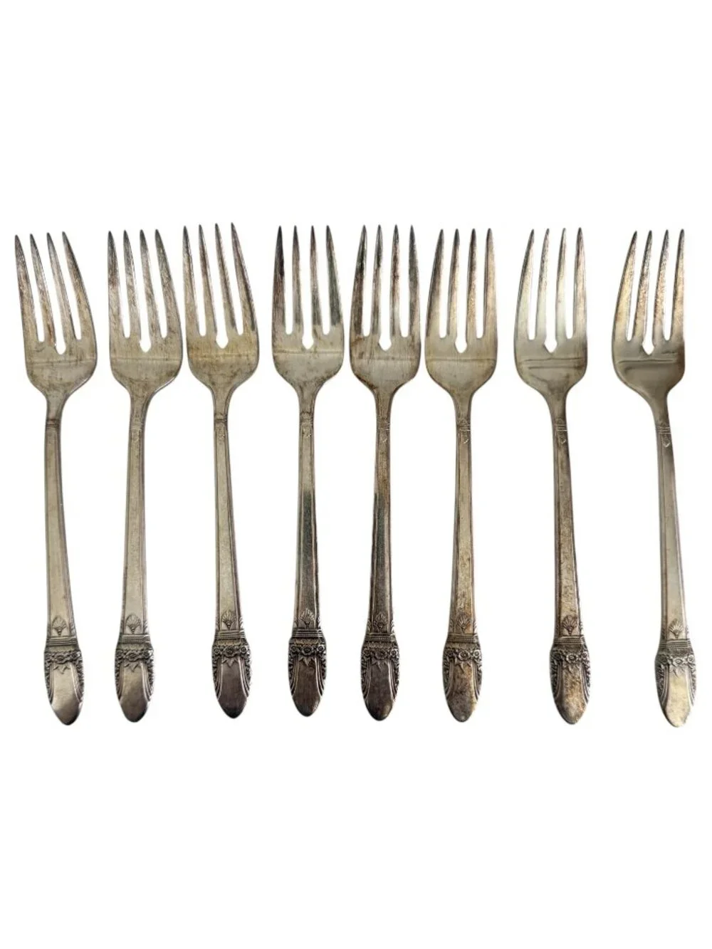 VTG 1847 Rogers Bros First Love Silverplate Flatware 52 PC Set‎ Floral Art Deco